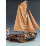 1/32 scratch built model Thames sailing barge, constructed by Dr Hardie of Tetbury c1960s, L82cm