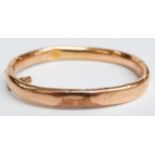 Victorian yellow metal bangle engraved 1892 ,11.9g, 5 x 5.5cm