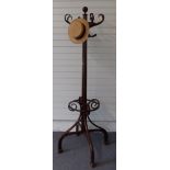 Bentwood coat, hat and stick stand, H198 x W77cm at base