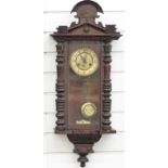 Vienna regulator style wall clock with two train movement, 86cm tall
