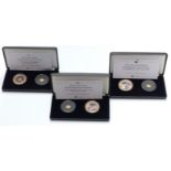 Three Heirloom Coins 'The Life and Times of Her Majesty the Queen' coin sets, each containing a 9
