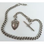 Victorian hallmarked silver graduated watch chain/ Albert and a hallmarked silver fob