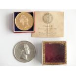 Prince Albert commemorative medal coin for the International Exhibition opened 1862, together with a