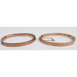 Two 9ct gold bangles, 13.0g