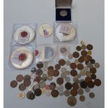 A large collection of UK and overseas coins, including commemorative 'Jumbo' strikes etc, with