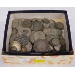Approximately 1060g of mixed silver coinage, George III onwards