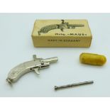 Original Maus German miniature percussion pistol,  length 4.5cm, in original box