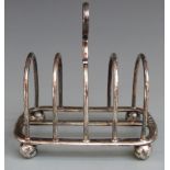 Goldsmiths & Silversmiths Company George V hallmarked five bar toast rack, Sheffield 1917, length