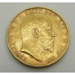 1905 gold full sovereign with Perth mint mark