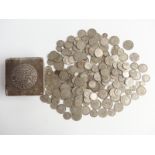 Approximately 1600g of largely pre-1947 UK silver, includes some George III onwards examples,
