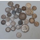 Collection of English silver coinage to include George III, George IV, William IV and Victoria,