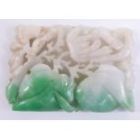 A jadeite carving of peach, 4.5 x 3cm