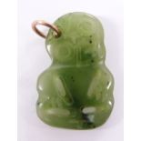 A nephrite jade Maori tiki, 2cm long