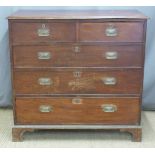 19thC mahogany chest of two over three drawers, W123 x D56 x H127cm