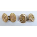 Two Victorian cufflinks with engraved decoration