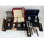 Seventeen various ladies and gentleman's wristwatches including Techno Star, Swiss Balance, Philip