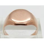 A 9ct rose gold signet ring, Birmingham 1922, 2.6g size S