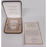 Baseball Hall of Fame 2014 first curved silver dollar, sealed and cased with certificate