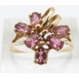 A 9ct gold ring set with pink topaz, 3.1g, size T