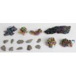 Sixteen various mineral samples including Bismuth crystal