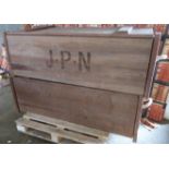 Industrial/haberdashery/shopfitting two wooden rope handled drawer units/packing case style