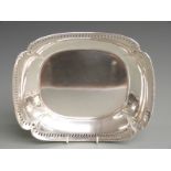 George V hallmarked silver dish with pierced and shaped rim, London 1912 maker. Manoah Rhodes and