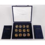 Westminster "Her Majesty the Queens 90th Birthday" coin set, gold plated and enhanced with colour