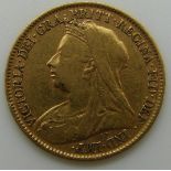 1896 gold half sovereign