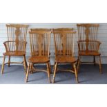 Set of six (2+4) light oak or elm or ash Windsor chairs - see previous lot for matching table