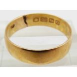 Victorian 22ct gold wedding band/ring, Birmingham 1863, 3.3g, size R