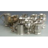 Four trays of pewter/plated tankards and trophies including Henley, Marlow and UK wide regattas