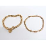 Two 9ct gold bracelets, 10g