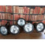 Industrial/haberdashery/shopfitting five heavy industrial lights with integral brackets, diameter