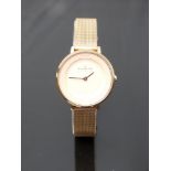 Skagen Ditte gold plated ladies wristwatch ref. SKW2213 with gold hands, peach dial, gold plated