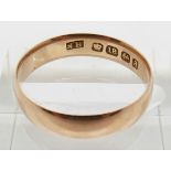 Edwardian rose gold wedding band/ring, Birmingham 1901, 2.7g, Size P