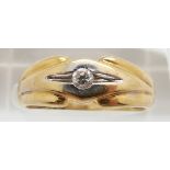 A 15ct gold ring set with cubic zirconia, 2.4g, size O