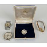 Four wrist and pendant watches comprising Tissot Visodate Seastar Seven gentleman's wristwatch,