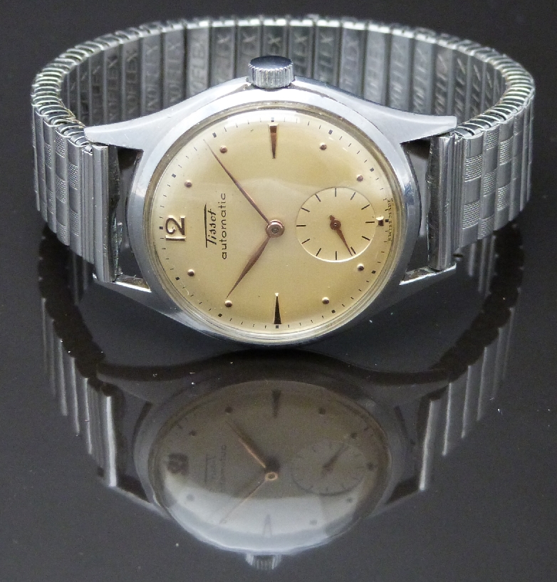 Tissot automatic gentleman's wristwatch with inset subsidiary seconds dial, gold hands and hour - Image 2 of 3