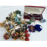 A collection of 1950s/ 1960s clip earrings including Japanese, Monty Don etc