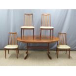 A retro G Plan table and chairs, H74 x L107cm