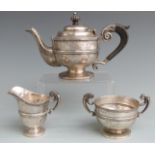 Victorian hallmarked silver bachelor's teaset, Chester 1898 maker George Nathan & Ridley Hayes,