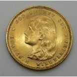1897 gold ten Guilder coin
