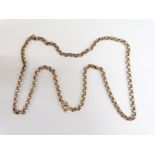 A 9ct gold belcher chain, 26g, 30cm drop