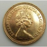 1982 gold half sovereign