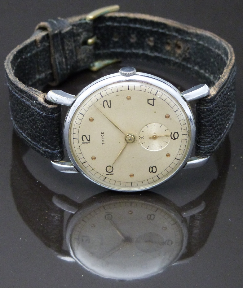 Royce gentleman's wristwatch with inset subsidiary seconds dial, gold hands, black Arabic - Image 2 of 3