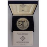 Numismatic Trade Association Britannia Silver medal coin 1987, reverse showing two portraits of
