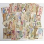 Collection of over 150 used world banknotes
