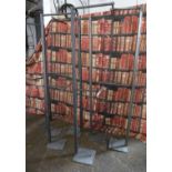 Industrial/haberdashery/shopfitting seven welded steel floor mounted hanging rails, 6 x 210cm