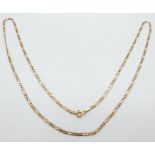 A 9ct gold necklace, 6.3g, 29cm drop
