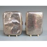 Two hallmarked silver cigarette cases, both with engraved decoration, weight 116g